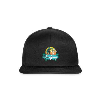 Cadeau de passe-temps de planche de surf - Casquette snapback - noir/noir - Devant