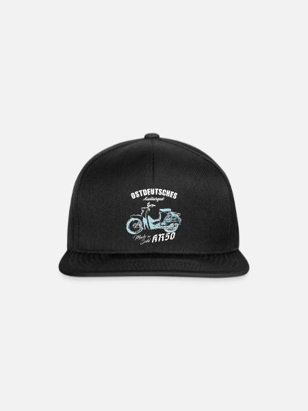 Simson KR50 - Ostdeutsches Kulturgut - DDR - Snapback Cap - Schwarz/Schwarz