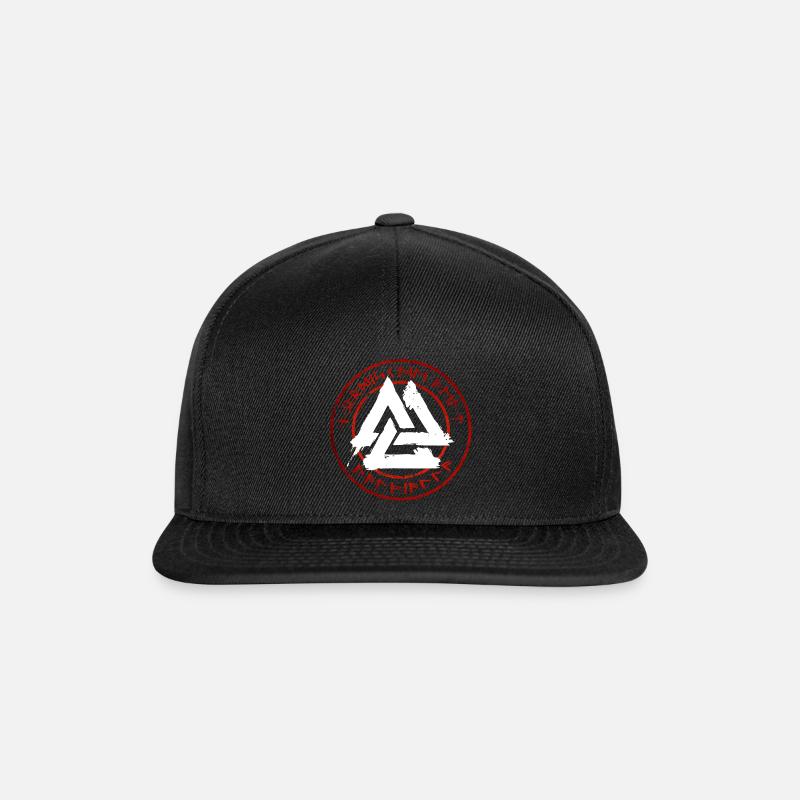 Walhalla - Walknut - Nordisch - Runen - Snapback Cap - Schwarz/Schwarz