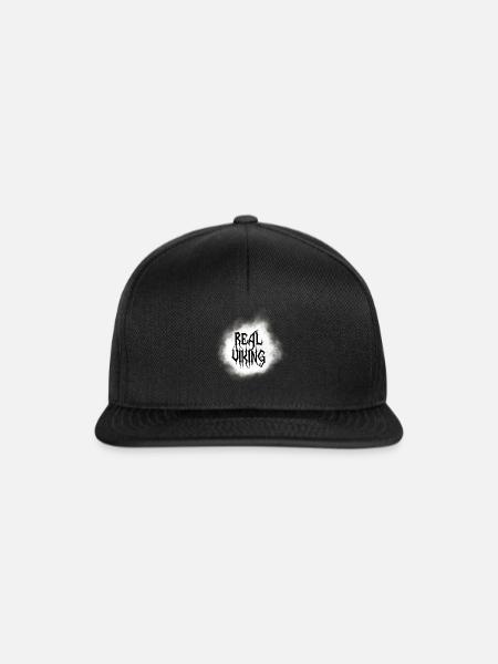 Wikinger Design Real Viking - Snapback Cap - Schwarz/Schwarz