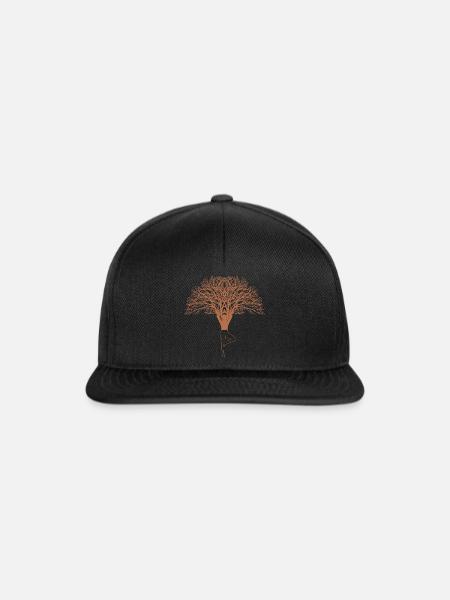 Yoga Baum Design - Snapback Cap - Schwarz/Schwarz