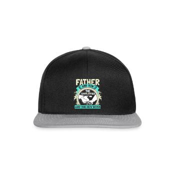 Vater & Sohn Neugeboren Dad - Snapback Cap - Schwarz/Grau - Vorne