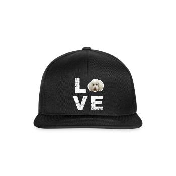 Caniche d’amour - Propriétaire de chien, chien, promenade - Casquette snapback - noir/noir - Devant