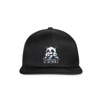 Entzückende Panda-Familienumarmung - Snapback Cap - Schwarz/Schwarz - Vorne