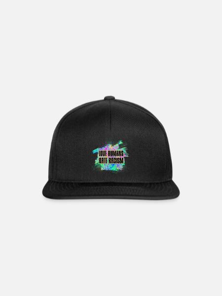 Hate Racism - Love Humans - Snapback Cap - Schwarz/Schwarz
