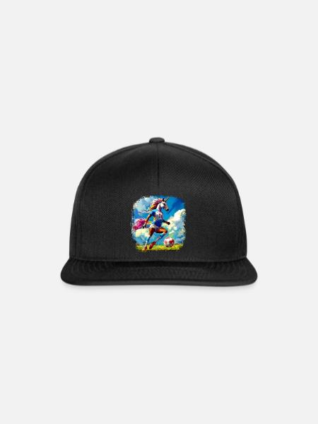 Einhörner Fussball - Snapback Cap - Schwarz/Schwarz