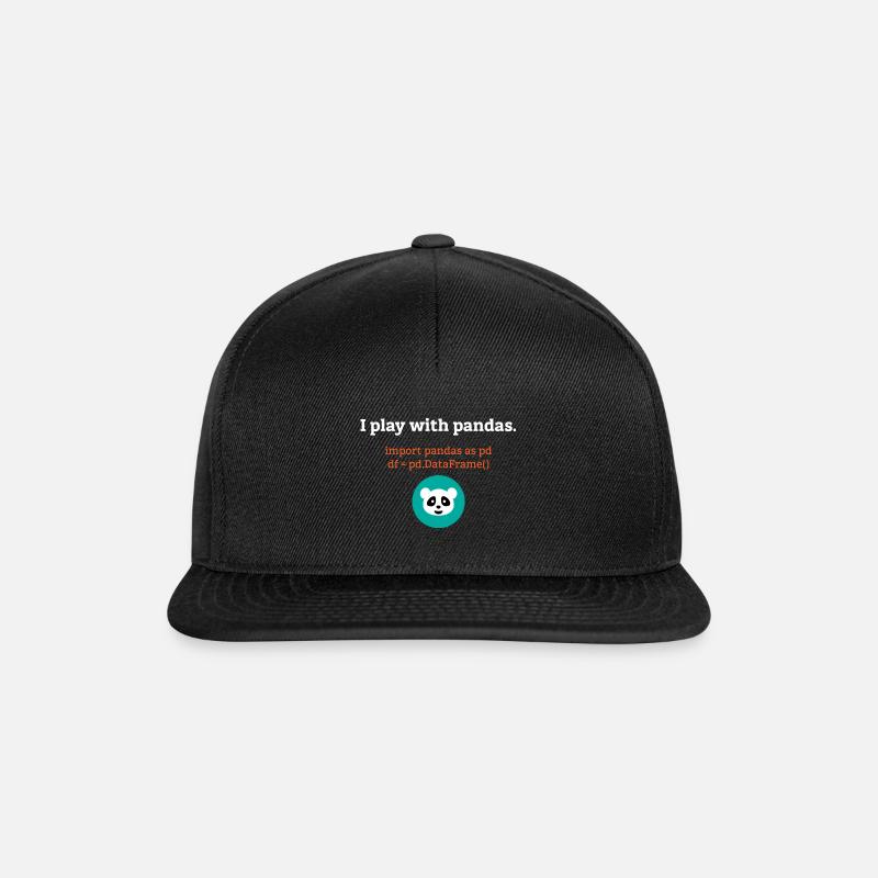 Pandas Datenwissenschaft Informatik Geschenk - Snapback Cap - Schwarz/Schwarz