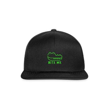 Mords-moi / fais attention, je mords. - Casquette snapback - noir/noir - Devant