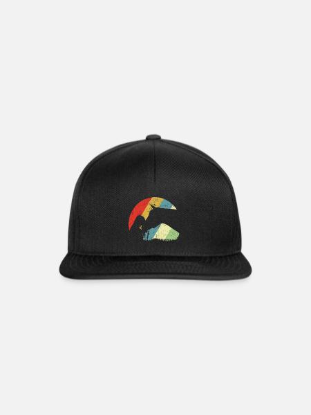Pferdemädchen Reiterin Vintage bunt - Snapback Cap - Schwarz/Schwarz