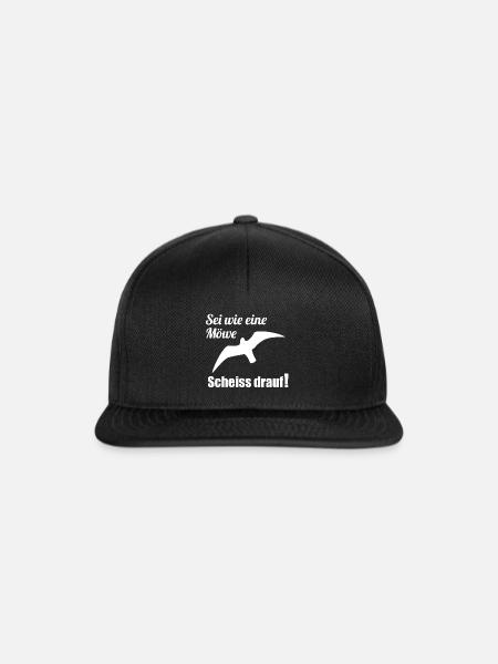 Sei wie eine Möwe Scheiss drauf! Witzig Geschenk - Snapback Cap - Schwarz/Schwarz