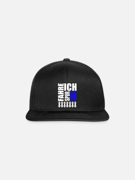 Ich Fahre Spur N Modelleisenbahn - Snapback Cap - Schwarz/Schwarz
