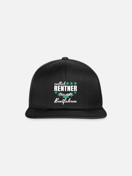 Rentner Bootfahren Rente Geschenk Boot Hobby Opa - Snapback Cap - Schwarz/Schwarz