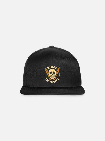 Messer werfen Skeleton Geschenk - Snapback Cap - Schwarz/Schwarz