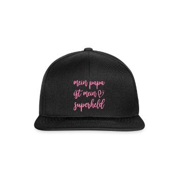 Mon père est mon cadeau de fille super-héros - Casquette snapback - noir/noir - Devant