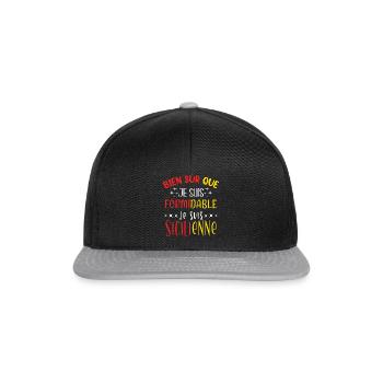 Sicile Humour pays Italie, drapeau italien, humour - Casquette snapback - noir/gris - Devant