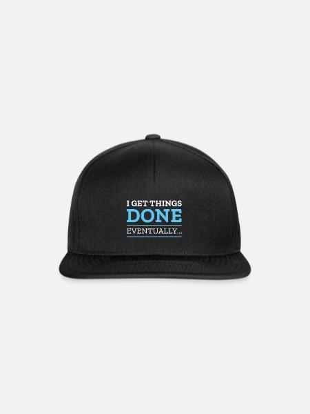 Ich erledige Dinge irgendwann - Snapback Cap - Schwarz/Schwarz