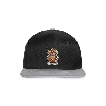 Brew Love - Coffee Cup Illustration - Snapback Cap - black/grey - Front
