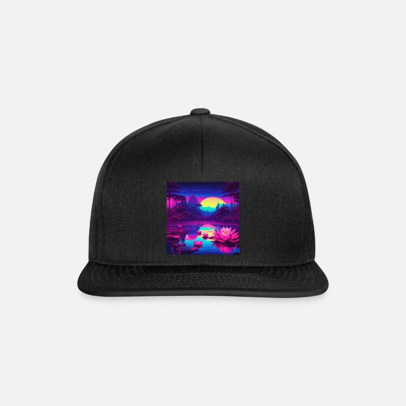 Water lilies on the lake - Snapback Cap - black/black