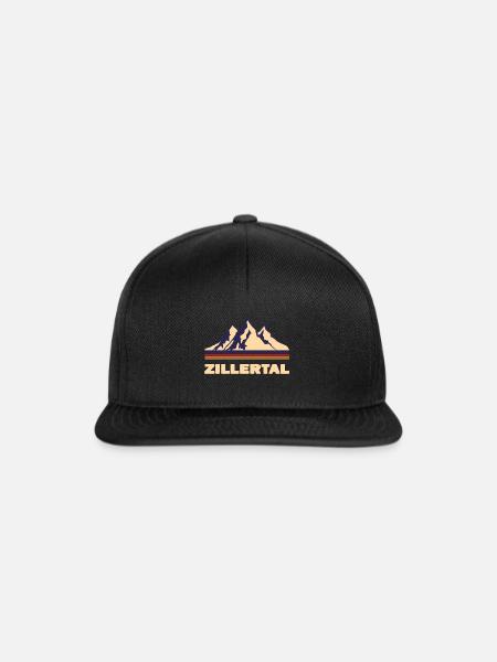 zillertal Berge Geschenk Tirol - Snapback Cap - Schwarz/Schwarz