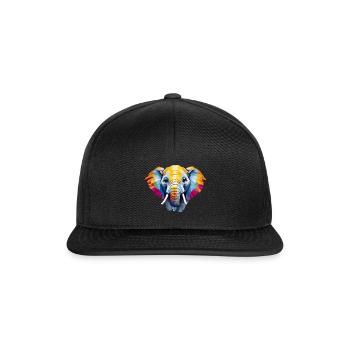 Striking head of an big cute elephant - Snapback Cap - black/black - Front