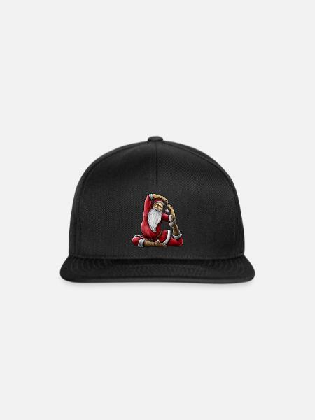 Yogi Santa Claus | Namaste Yoga Weihnachten Mantra - Snapback Cap - Schwarz/Schwarz