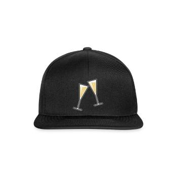 2 Glasses Of Sparkling Wine (Funnel / Closed / 3C) - Snapback Cap - black/black - Front