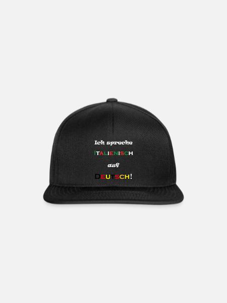 Italienisch auf Deutsch - Snapback Cap - Schwarz/Schwarz