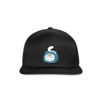 Chat en verre de poisson rouge - Casquette snapback - noir/noir - Devant