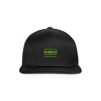 ich bin vergesslich - Snapback Cap - Schwarz/Schwarz - Vorne