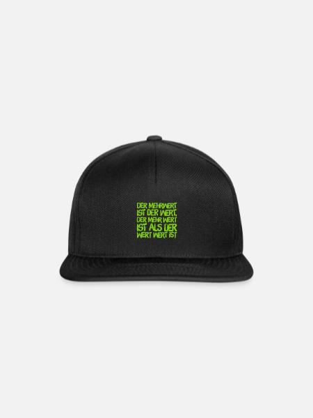 was der Wert wert ist - Snapback Cap - Schwarz/Schwarz