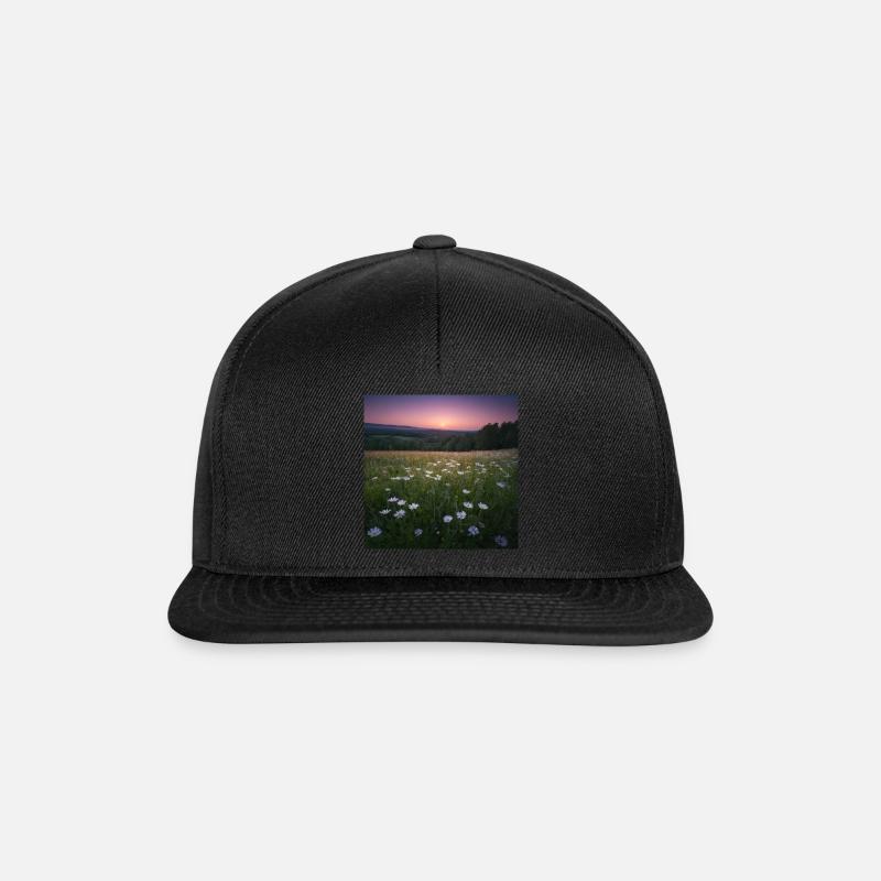 Prairie enchantée au clair de lune de la Terre Mère - Casquette snapback - noir/noir