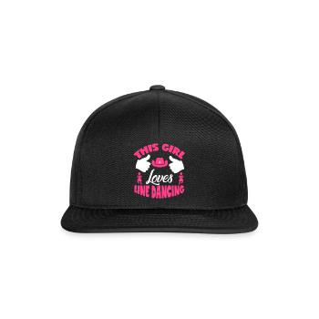 This Girl Loves Line Dancing Geschenk - Snapback Cap - Schwarz/Schwarz - Vorne