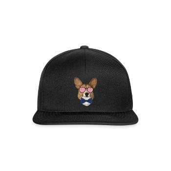 Corgi Hipster - Snapback Cap - black/black - Front