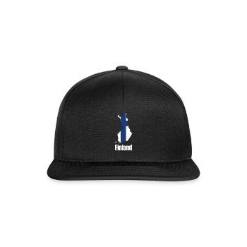 Finland Finnland Landeskarte National Geschenk - Snapback Cap - Schwarz/Schwarz - Vorne