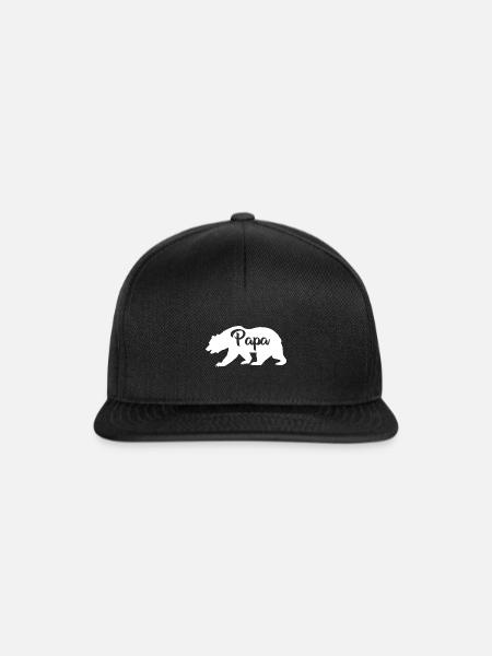 Papa Baer Vaterschaft Geschenk - Snapback Cap - Schwarz/Schwarz