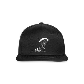 Paragleiter Paragleiten Evolution Motiv - Snapback Cap - Schwarz/Schwarz - Vorne