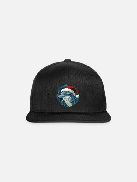 Delfine Weihnachten - Snapback Cap - Schwarz/Schwarz