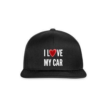 I LOVE MY CAR - Für Autoliebhaber - Snapback Cap - Schwarz/Schwarz - Vorne