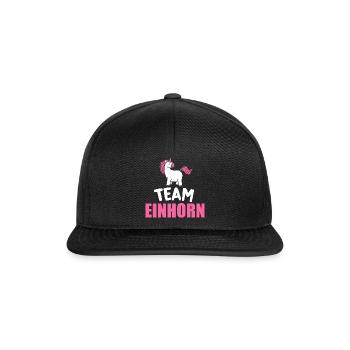 Team Einhorn JGA Junggessellenabschied - Snapback Cap - Schwarz/Schwarz - Vorne