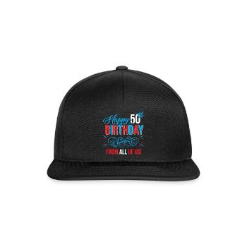 50. Geburtstag 50 Jahre alt Geburtstag Geschenk - Snapback Cap - Schwarz/Schwarz - Vorne