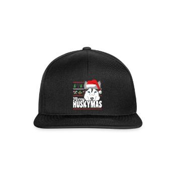 Joyeux Huskymas Sibérien Husky Noël - Casquette snapback - noir/noir - Devant