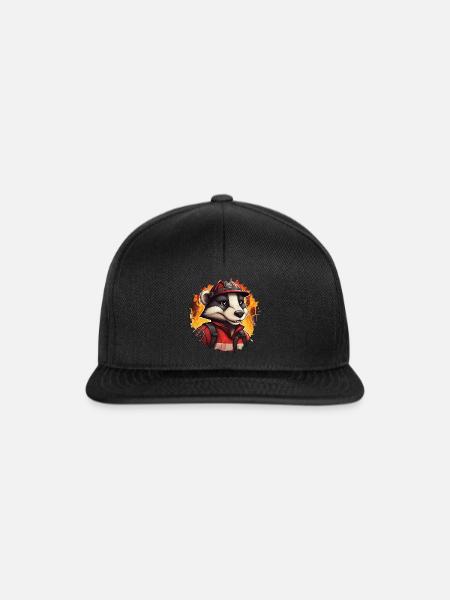 Dachs Feuerwehr - Snapback Cap - Schwarz/Schwarz