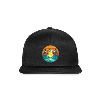 Gulf of Mexico Beach Palm Trees Summer Vacation tshirt - Snapback Cap - black/black - Front