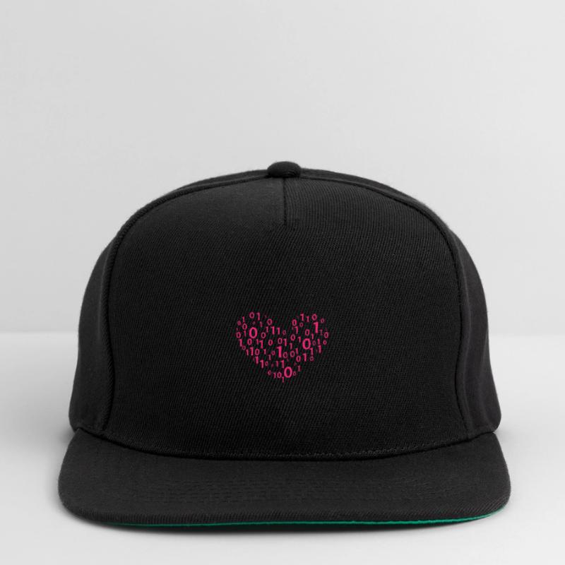 Heart Binary Coding Computer Science Gift Snapback Cap