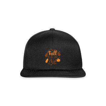 Der Herbst liegt in der Luft mit Eichelblättern - Snapback Cap - Schwarz/Schwarz - Vorne