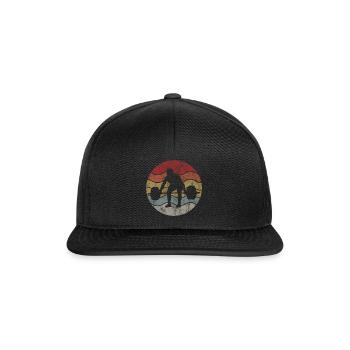 Bodybuilding Bodybuilder GYM Fitnessstudio Retro - Snapback Cap - Schwarz/Schwarz - Vorne