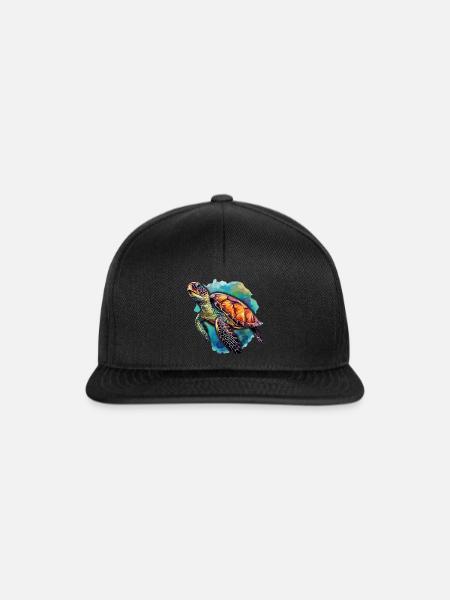 Schildkröte - Snapback Cap - Schwarz/Schwarz