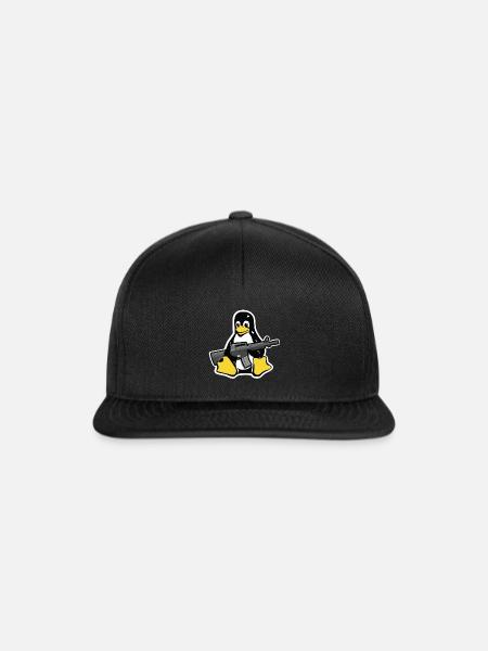 Friendly Linux Tux - Snapback Cap - Schwarz/Schwarz