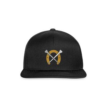 Fer à cheval, Maréchal, Forgeron Vintage - Casquette snapback - noir/noir - Devant