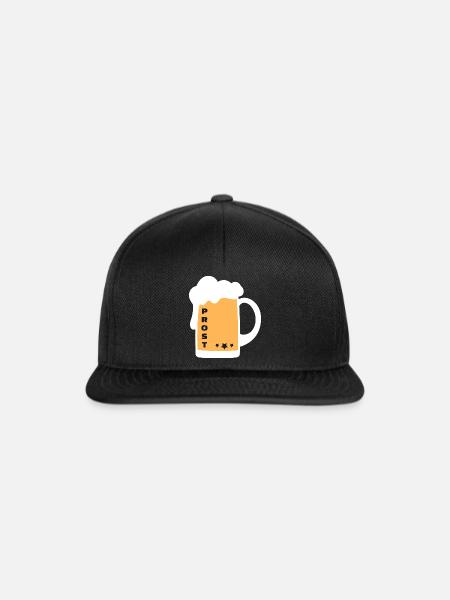 Prost Bier Alkohol Krug - Snapback Cap - Schwarz/Schwarz